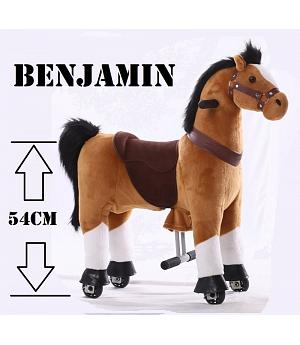 Caballo Infantil  KID-HORSE "Benjamín" marrón blanco y MARRÓN, para niños de 3-6 años. LI-TB-2007S